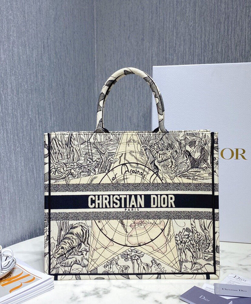 Christian Dior Multicolor Dior Around the World Embroidery Blue